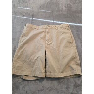 Orvis Chino Shorts Mens 36 Khaki Tan Cotton Casual Outdoor Flat Front